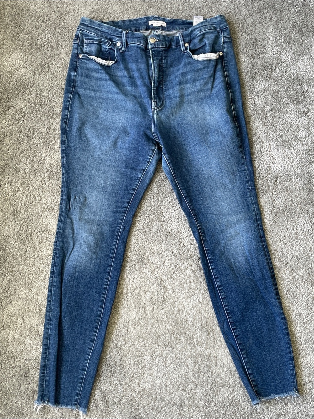 EC Good American Good Legs High Waisted Skinny Jeans Medium Wash - Size 16